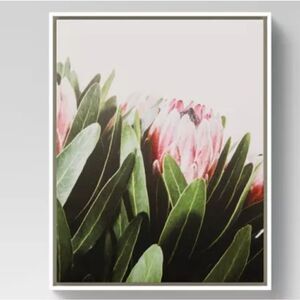 16" x 20" Floral Photography Framed in Pale Maple Wall Canvas Pink - Threshold™